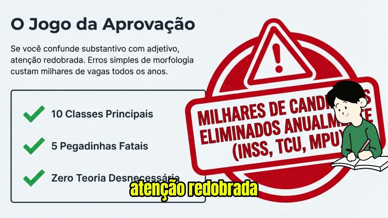 Classes de Palavras em 5 Minutos — As que Mais Caem