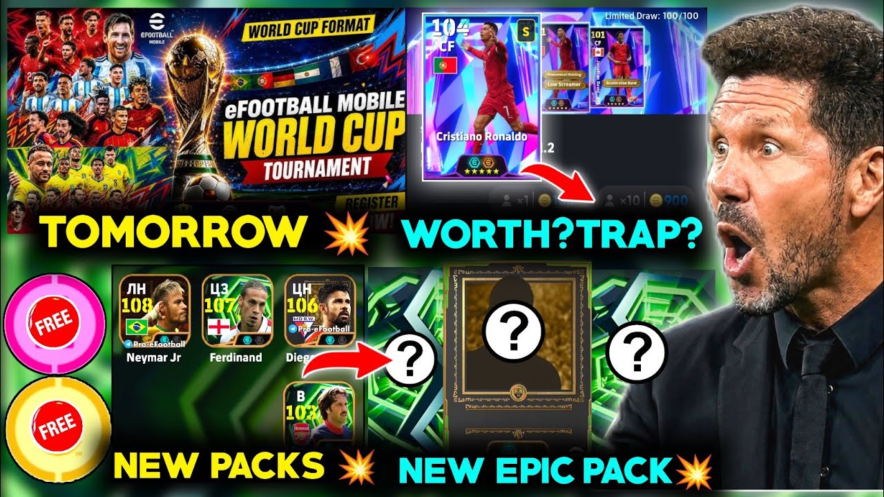 Big campaign + free coins coming tomorrow 💥 | New Ronaldo pack review? Worth it? | Big epic pack 💥