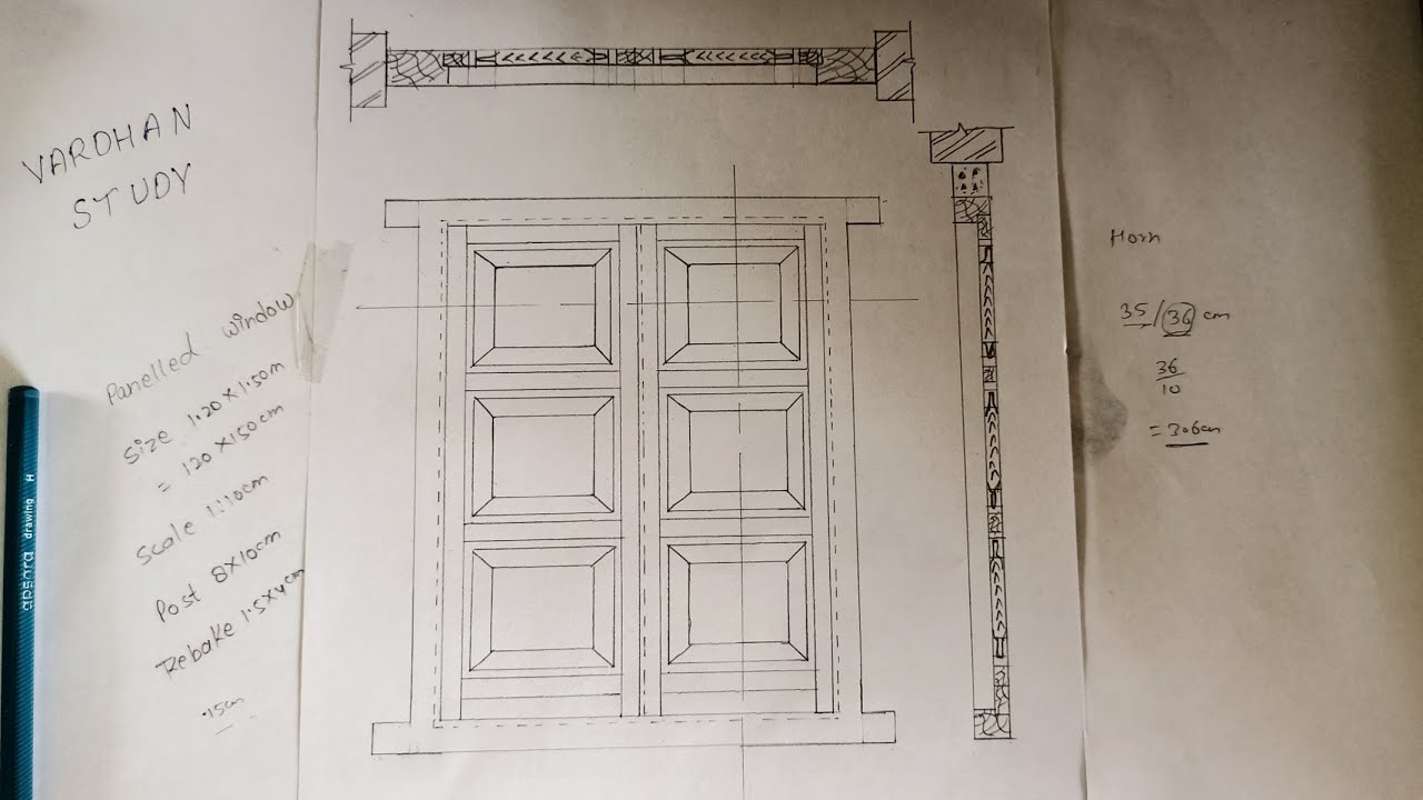 panelled window || building drawing 3rd semester