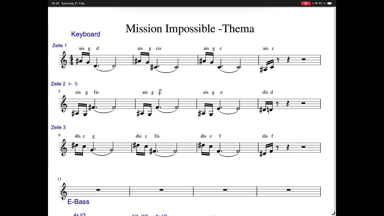 Mission impossible Maintheme - Keyboard