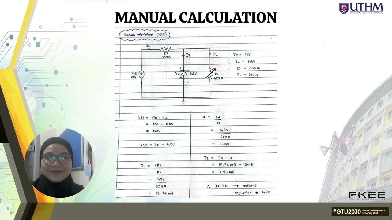 ZENER DIODE VOLTAGE REGULATOR CIRCUIT DESIGN | BEJ10503 ANALOG ELECTRONICS ⚡🔌