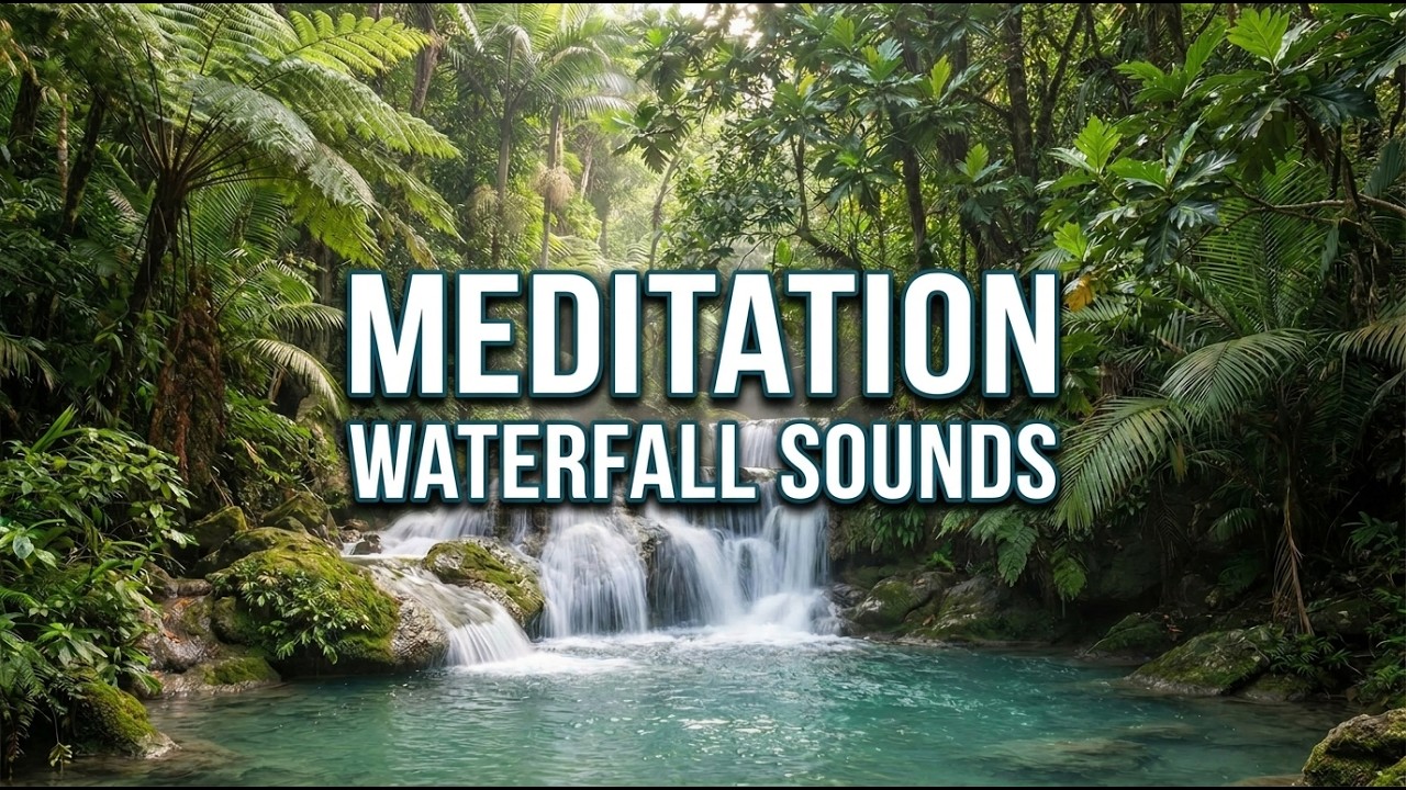 Gentle Piano and Jungle Waterfall Nature Sounds for Stress Recovery and Sleep