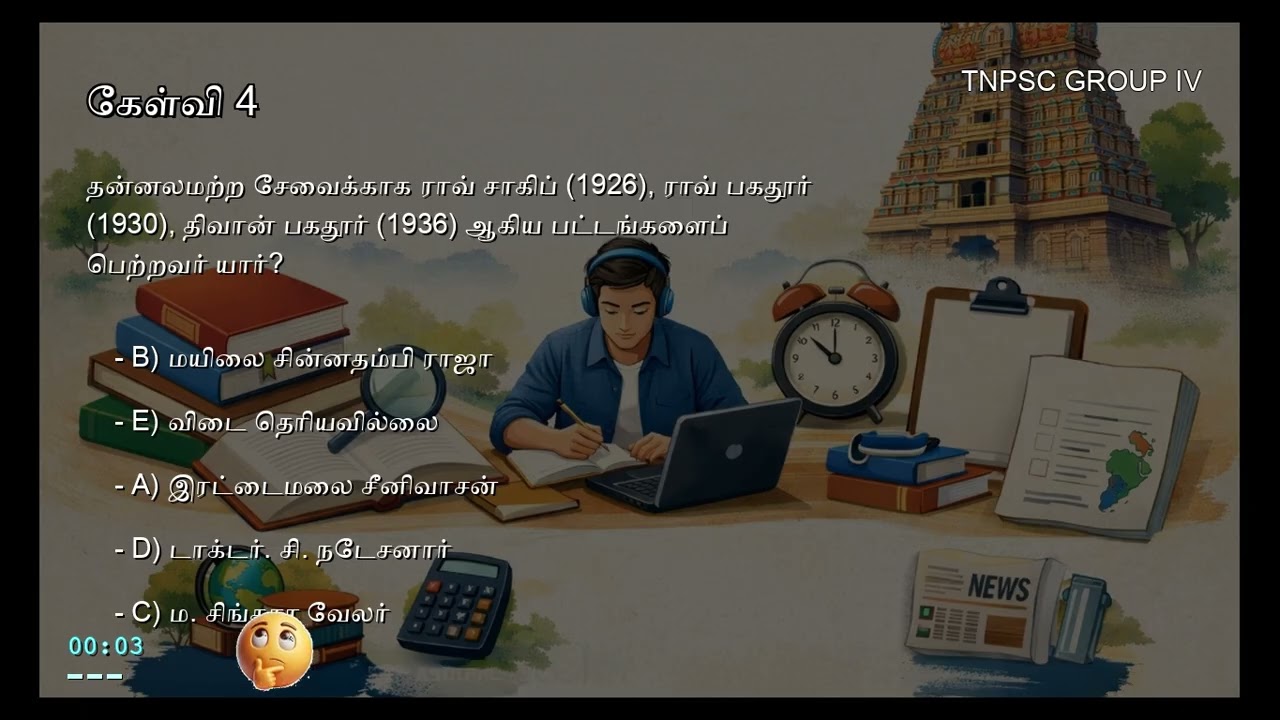 TNPSC GROUP IV (Part 3)-TNPSC GROUP IV GENERAL STUDIES-2024