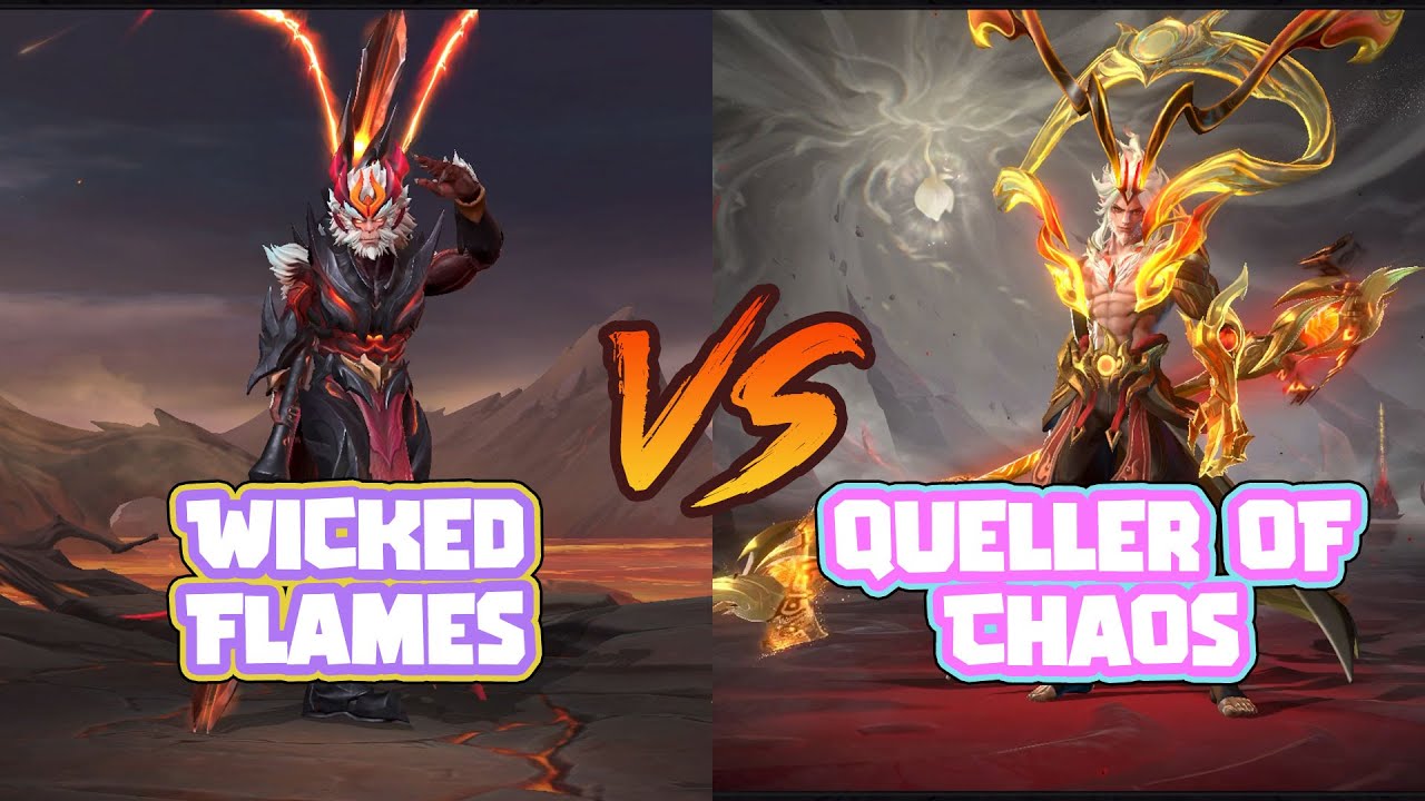 Sun - Queller of Chaos starlight skin V.S. Wicked Flames collector skin - MLBB - Skin Comparison