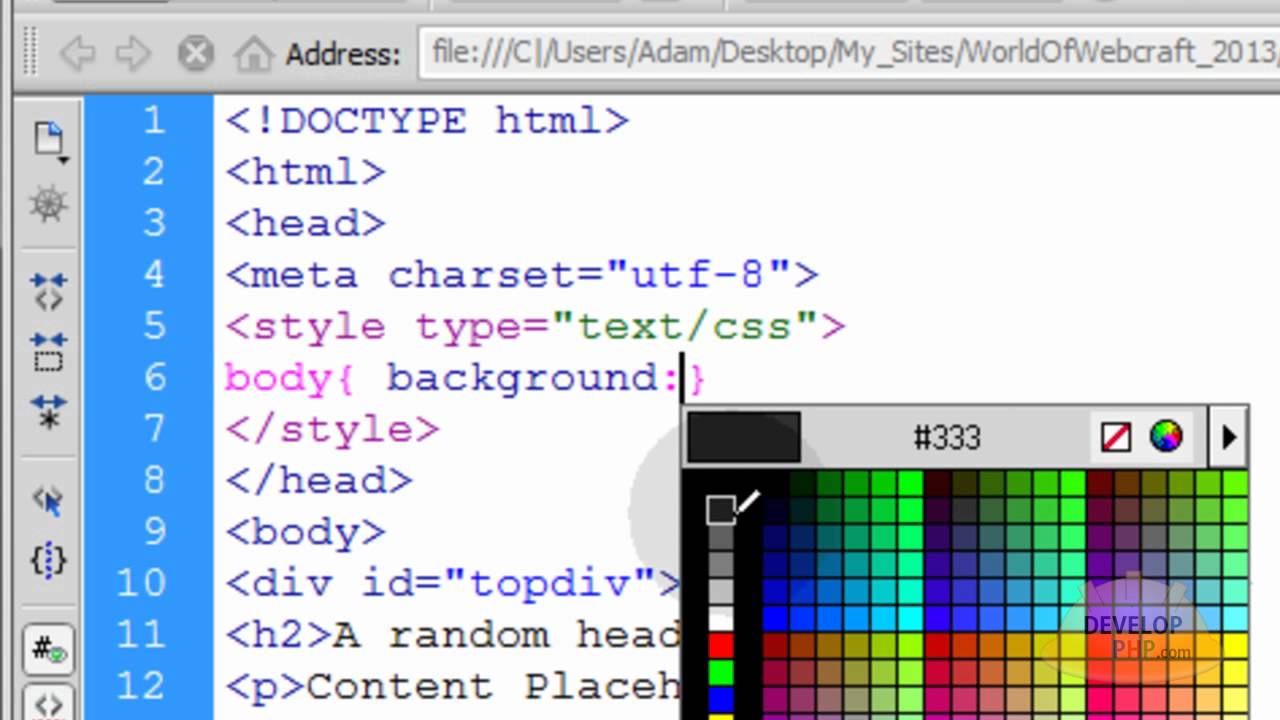 HTML5 Fixed Header and Footer Div Web Page Layout Creation Tutorial