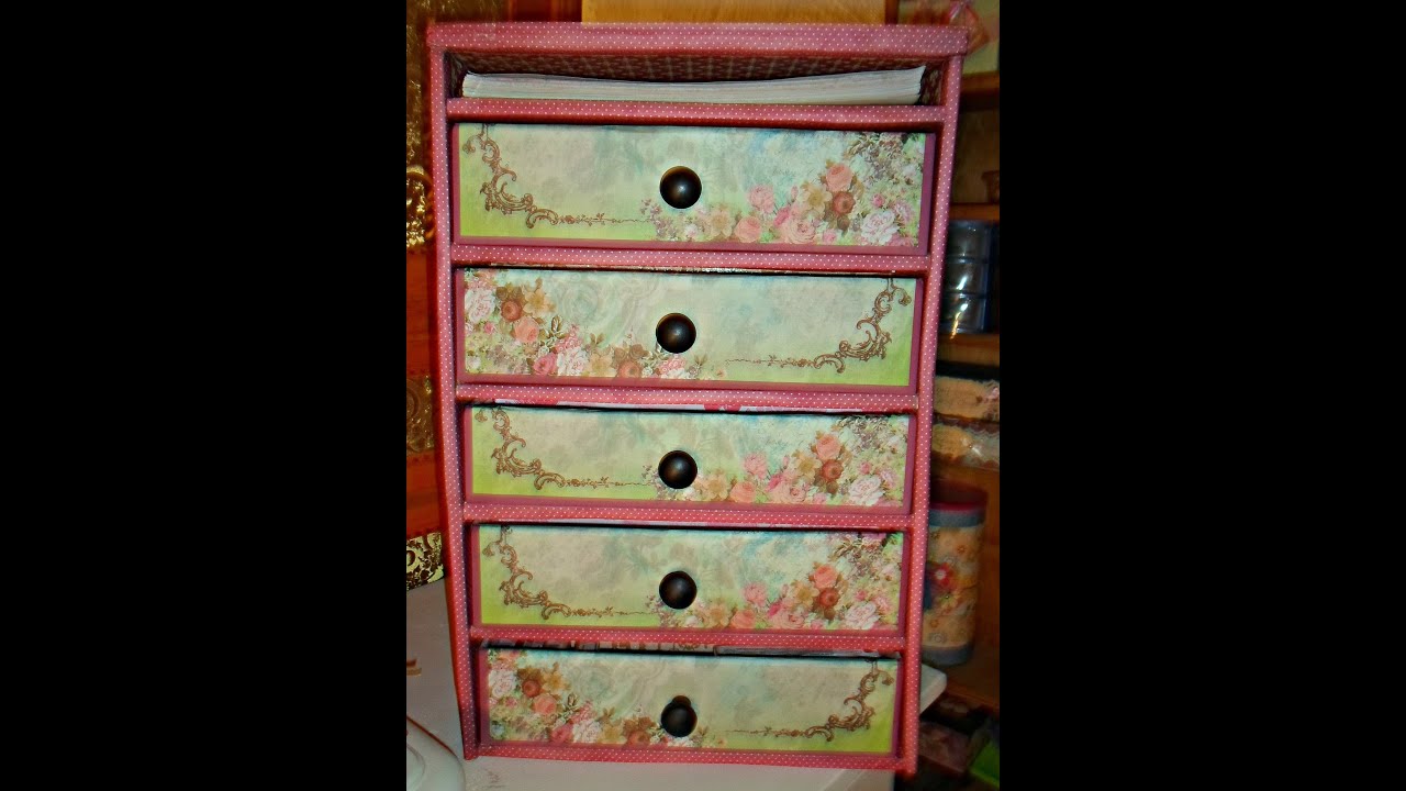 Repurpose/Recycle/Diy Organizer Made With Cardboard Tutorial/Chest of drawers