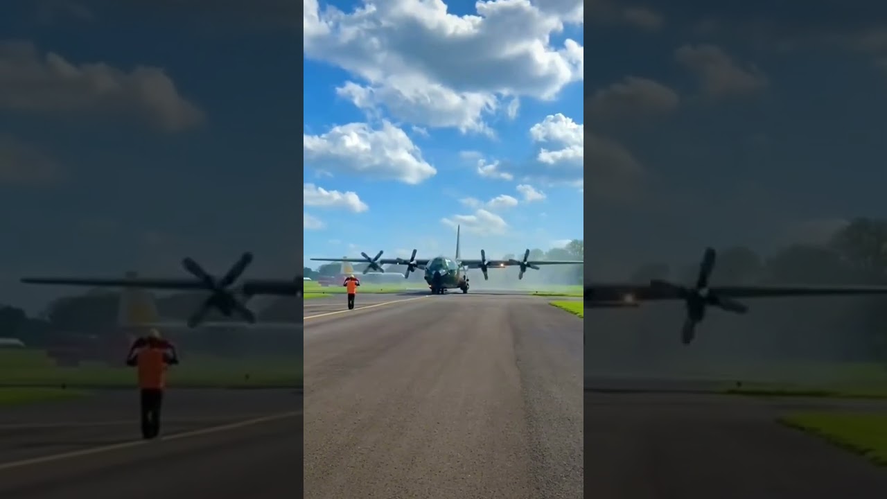 Sensational flare deployment taking a shower C-130 aircraft