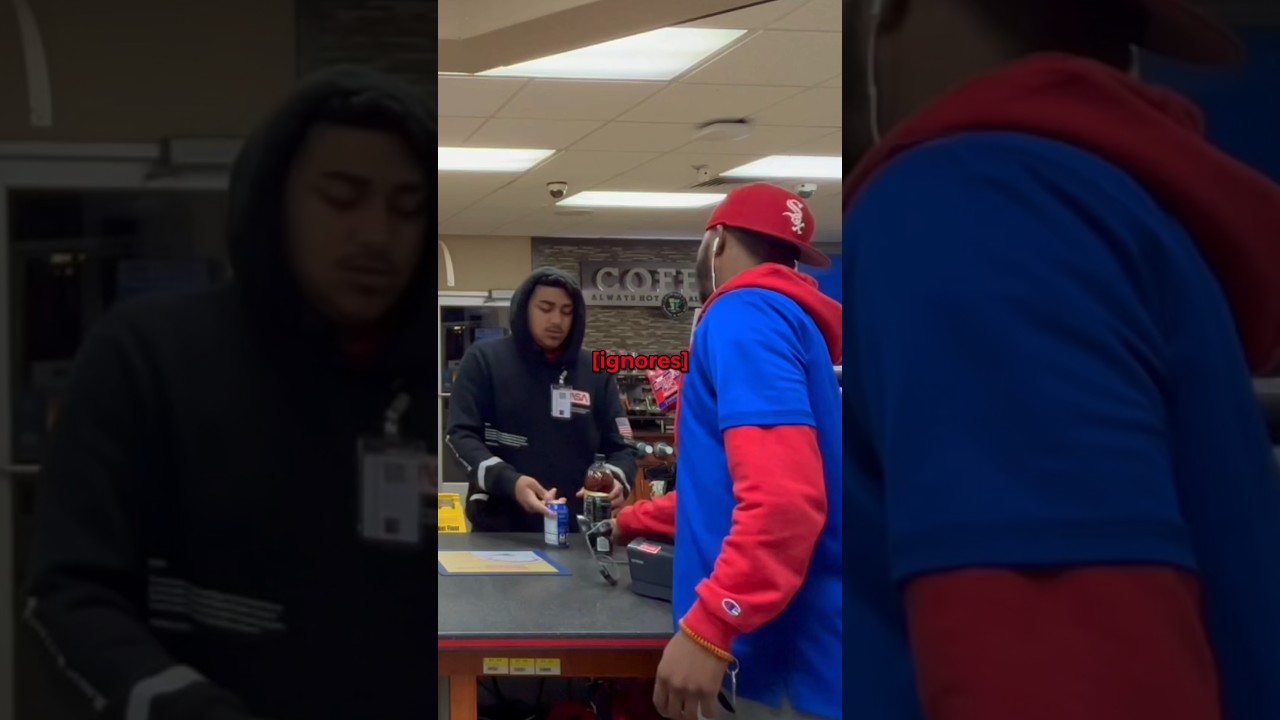 Customer IGNORES Cashier COMPLETELY! #shorts #gasstation
