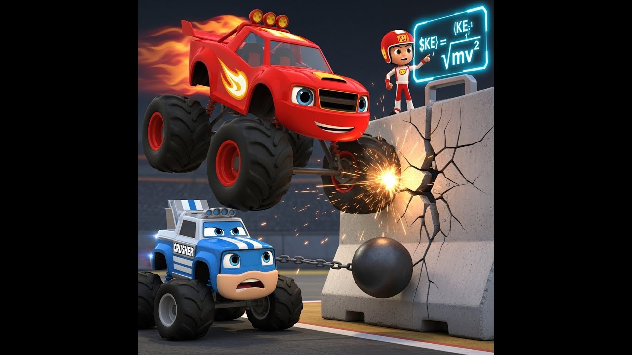 Blaze and the Monster Machines: Kinetic Energy Crash Course! 💥 Speed vs. Mass STEM Race! 1