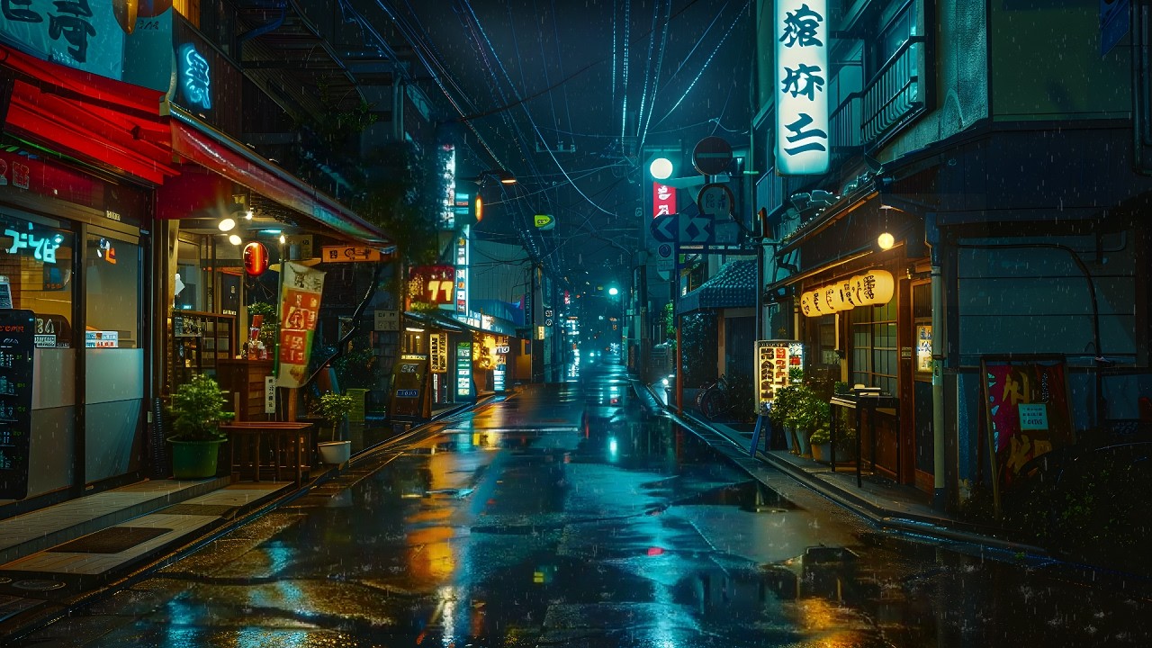 Tokyo After Midnight 🌙 Rain & Lofi Accompany Your Long Night Let Go of Your Worries