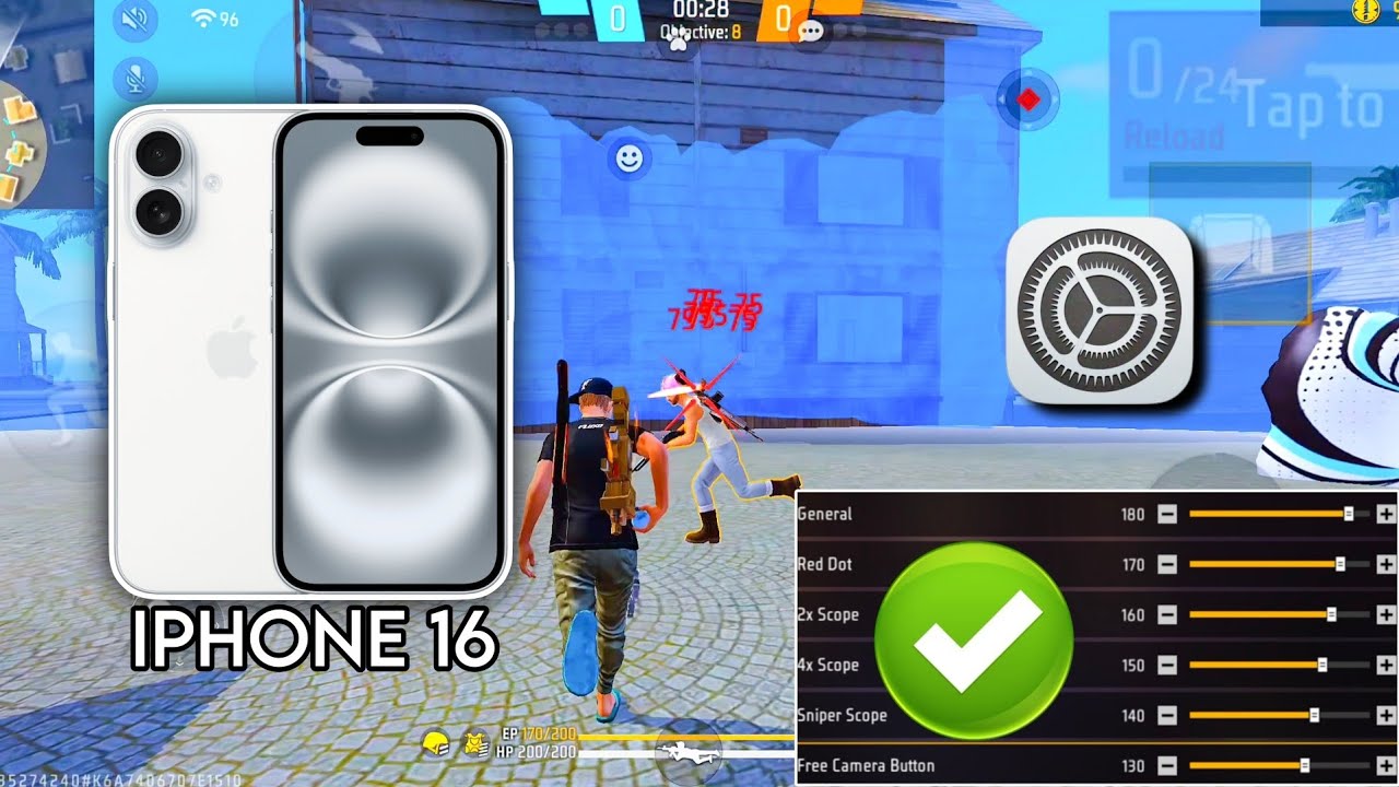Настройки чувствительности в Free Fire на iPhone 16 ⚙️ | Настройки хедшотов в Free Fire на iPhone...