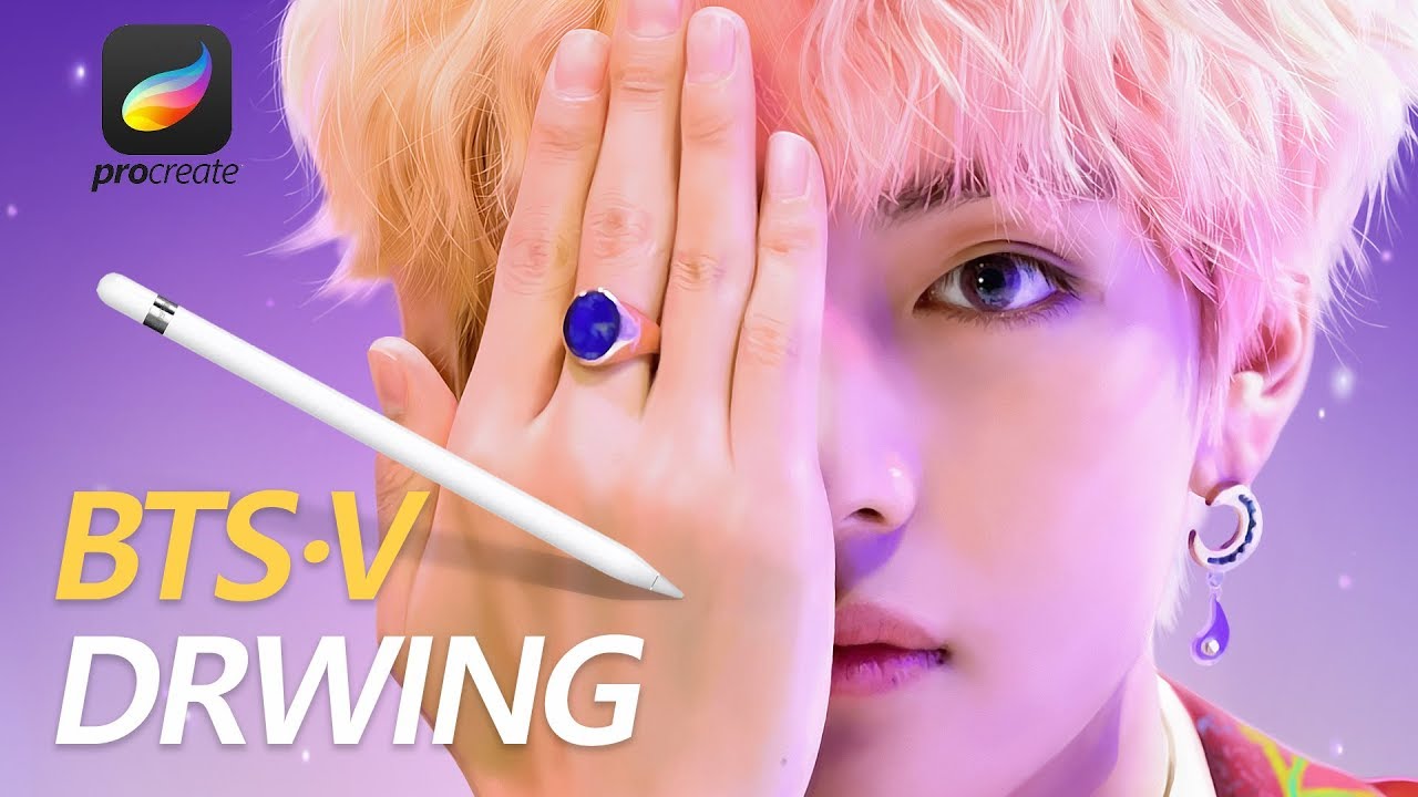 아이패드 그림, 방탄소년단 뷔 그리기, 프로크리에이트 강좌, BTS V Procreate Drawing | Procreate, ipad drawing | itsart HEE 희경