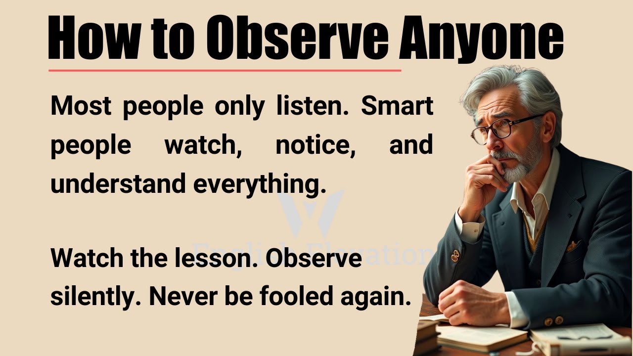 How to Observe Anyone🔥|| Improve Your English Fluency|| Graded Reader Level -3 ✅️