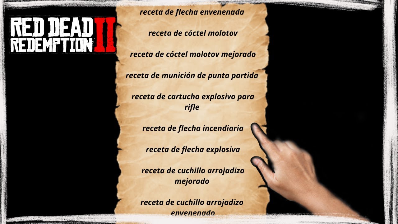 TODAS las recetas de RDR2 📍 Te faltan? Aquí están