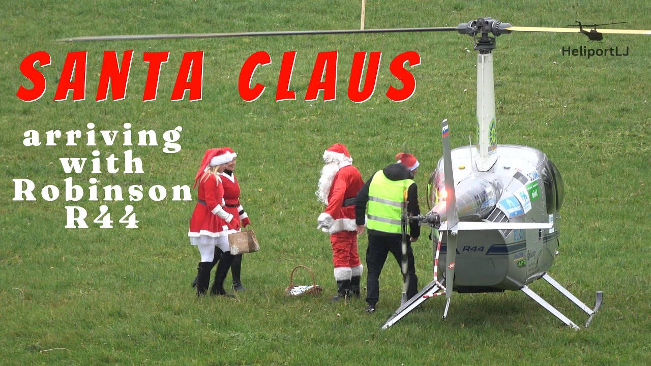 Santa arriving with Robinson R44