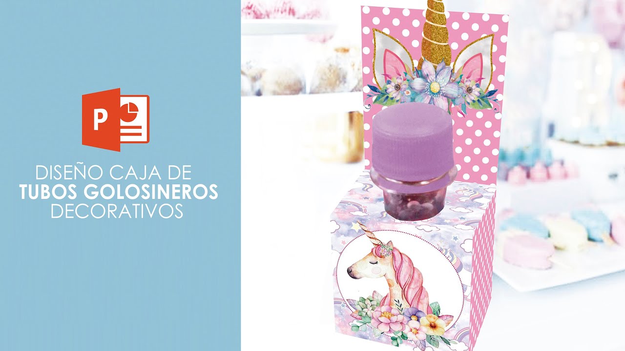 Como diseñar CAJITA para TUBOS GOLOSINEROS  para FIESTAS INFANTILES