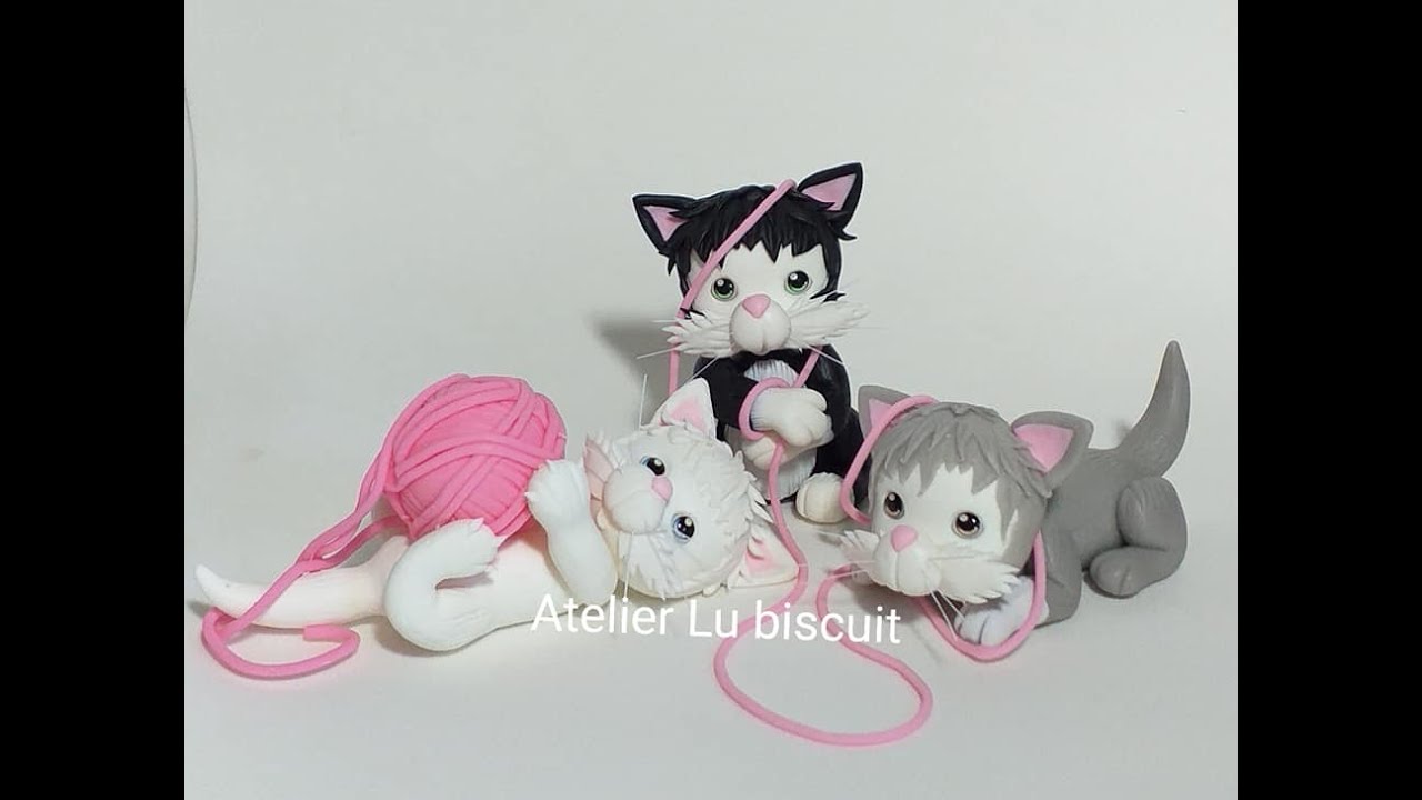 Aula do gatinho em biscuit