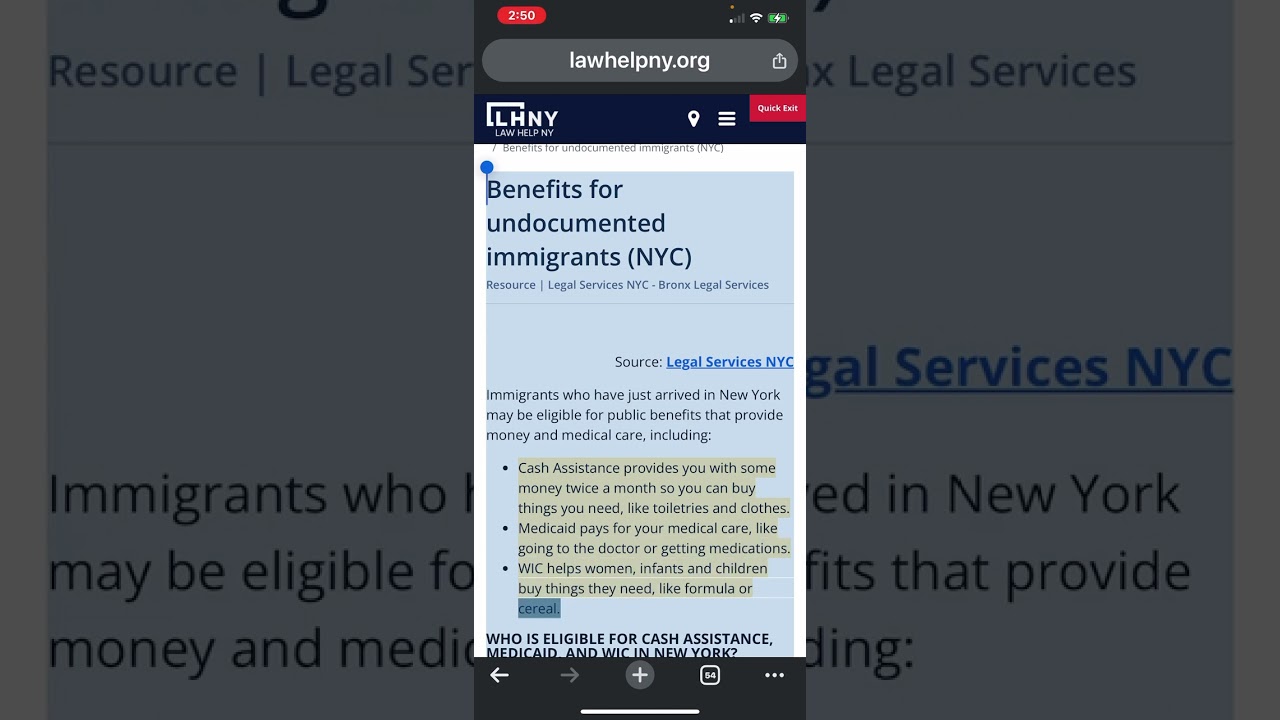 Benefits for undocumented immigrants (NYC)Resource | Legal Services NYC - Bronx Legal Services