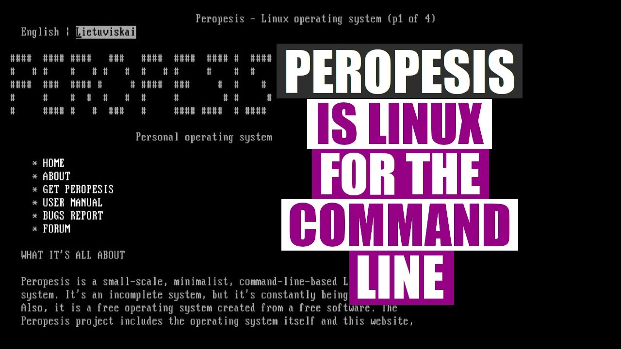 Peropesis — дистрибутив Linux для работы в командной строке
