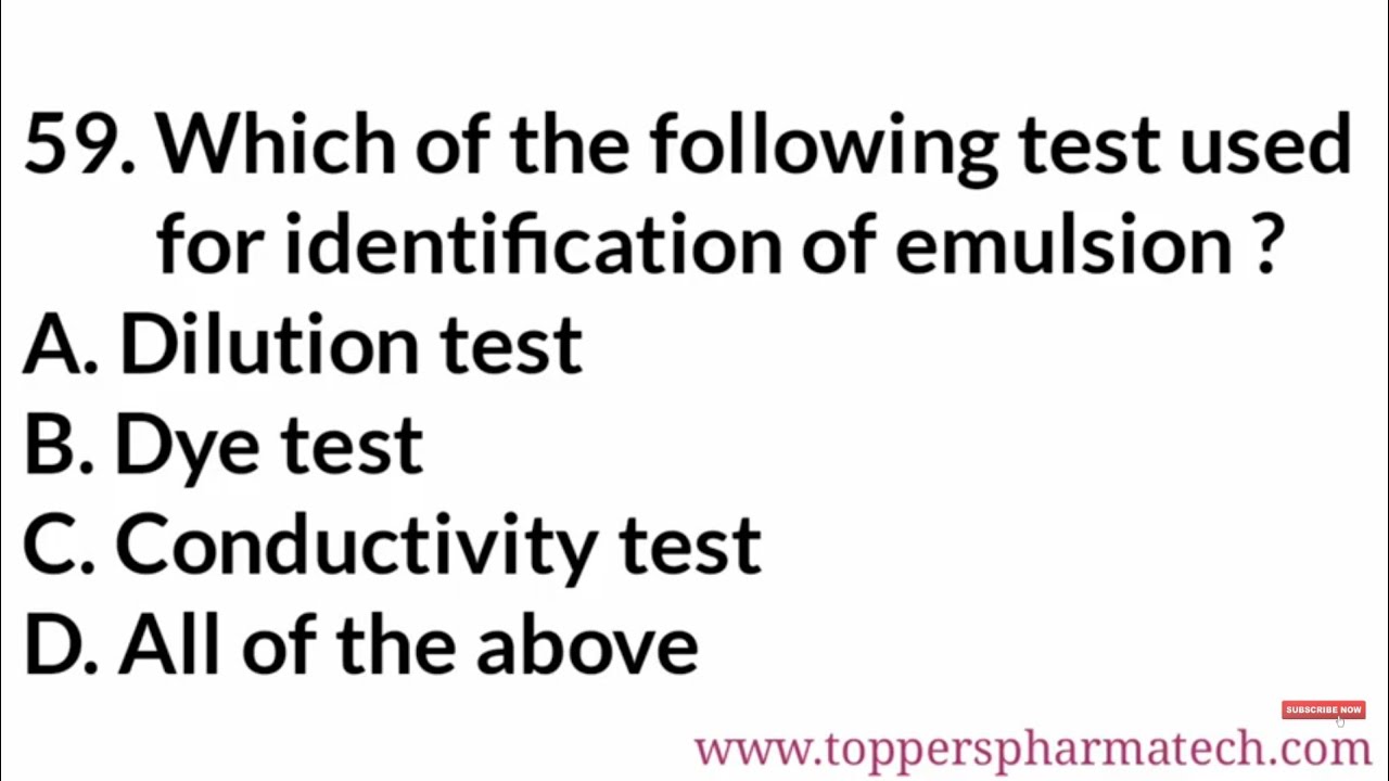 Pharmaceutics MCQ - 33 || #PharmacistExamQuestionPaper | DCO Exam | GPAT Exam | NIPER Exam