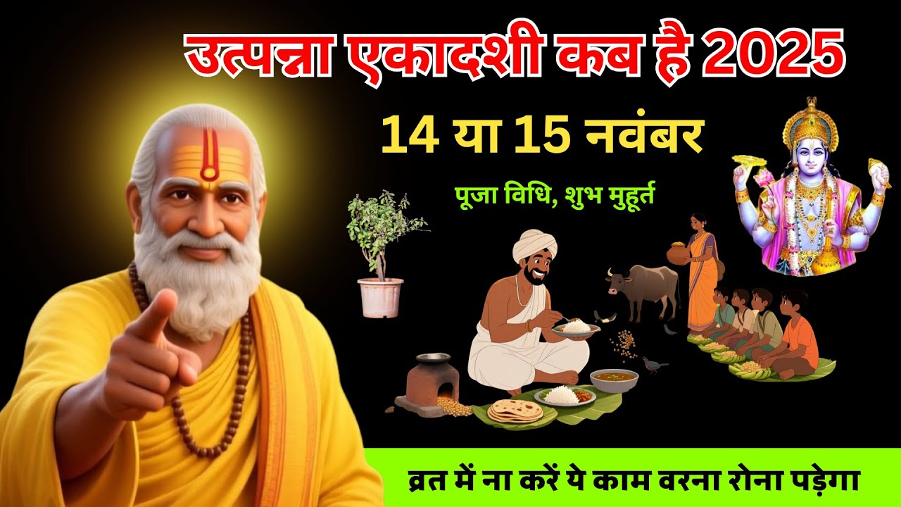 💫 उत्पन्ना एकादशी का रहस्य – कब, कैसे और क्यों रखें यह व्रत? 14 या 15 नवंबर का सही दिन क्या है?