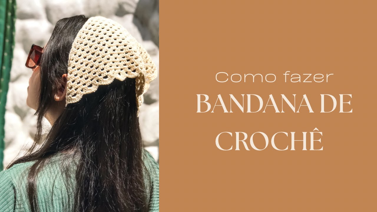 Como fazer bandana/lenço de crochê | nível iniciante