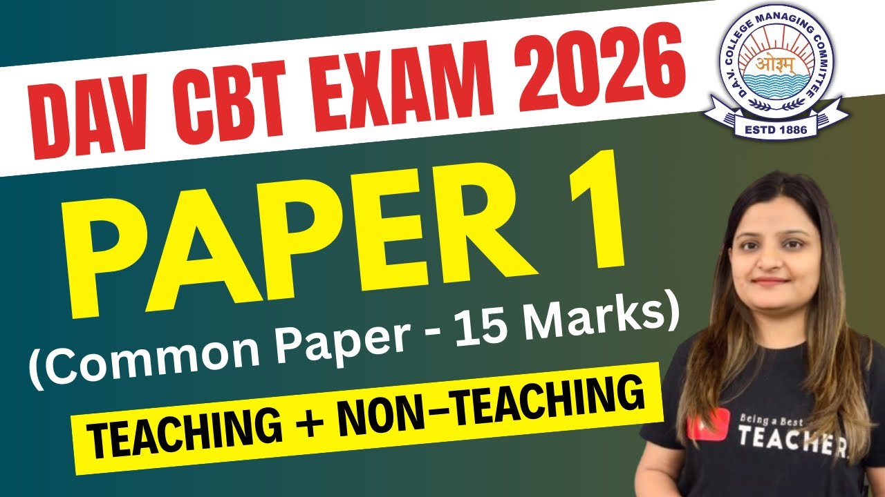 DAV CBT EXAM: PAPER 1 (COMMON) PREVIOUS YEAR QUESTIONS | EXAM BOOKS, NOTES & CLASSES PREPARATION
