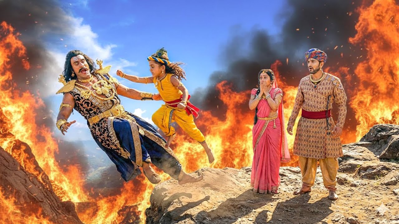New Episode | नन्हे कान्हा की महाशक्ति | कंस को पर्वत से नीचे फेंक दिया आग में |  #Krishanleela