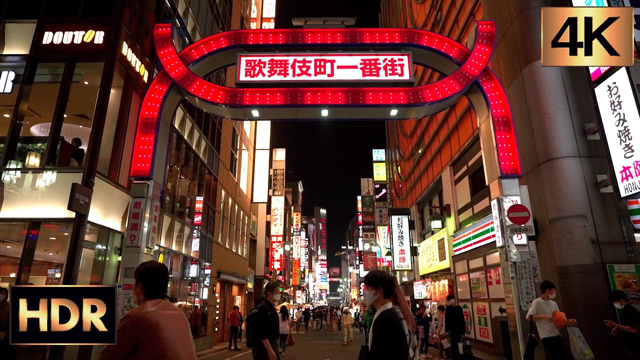 4K HDR 60fps | Tokyo Shinjuku Kabukicho Night Walk - Red light district 夜の新宿歌舞伎町を散歩 - Fall 2022