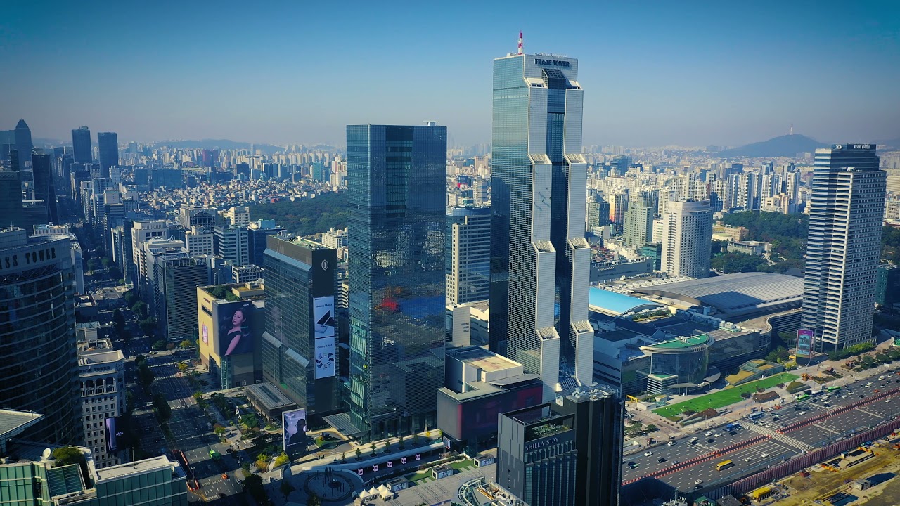 Drone footage /South Korea Tour / Seoul - Gangnam, Coex /강남역사거리,테헤란로,삼성동 코엑스사거리 드론촬영