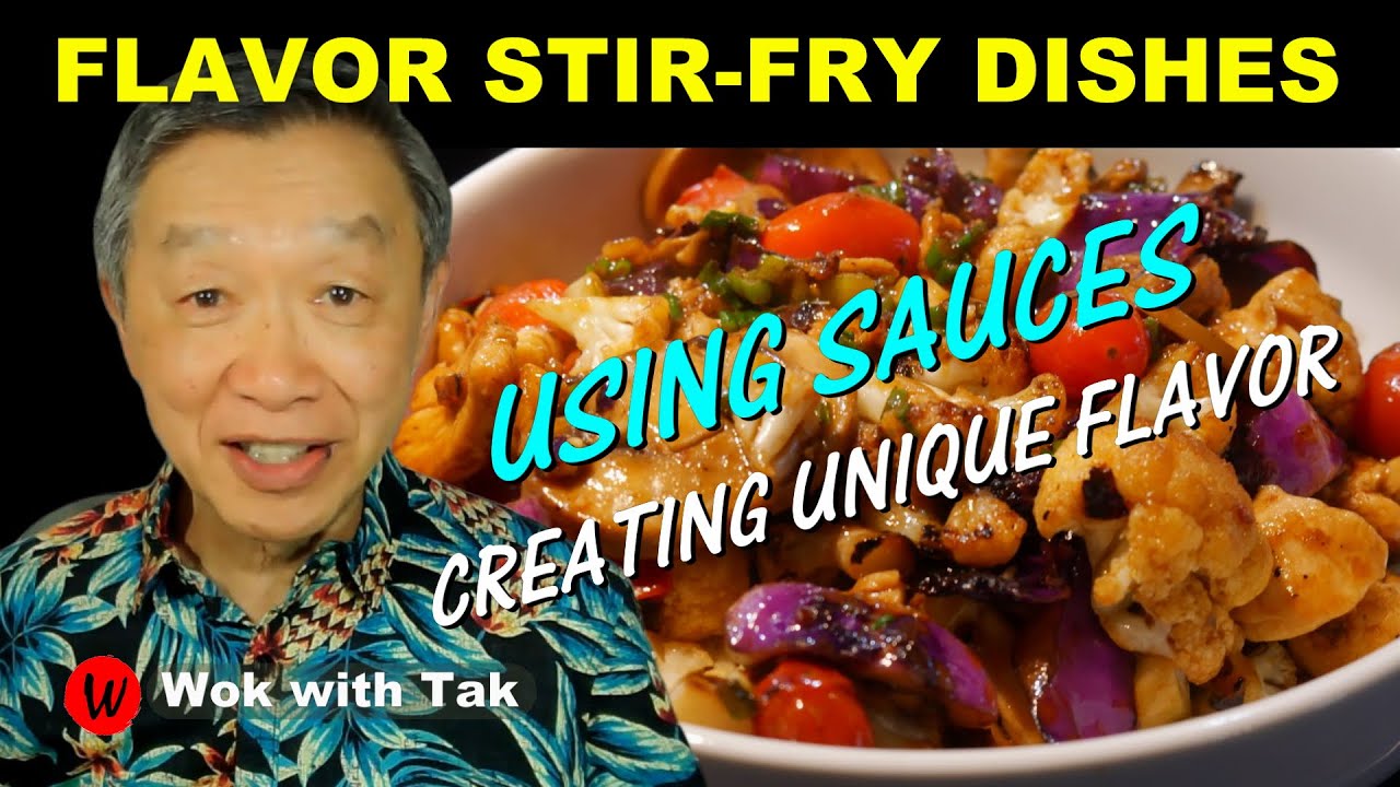 CREATE UNIQUE FLAVOR in stir-frying dishes using 4 different sauces to cook a chicken stir-fry