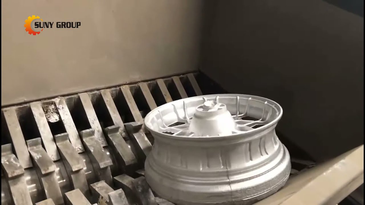 How to Shred Tyre Wheels | Aluminum Rims Shredder Machine