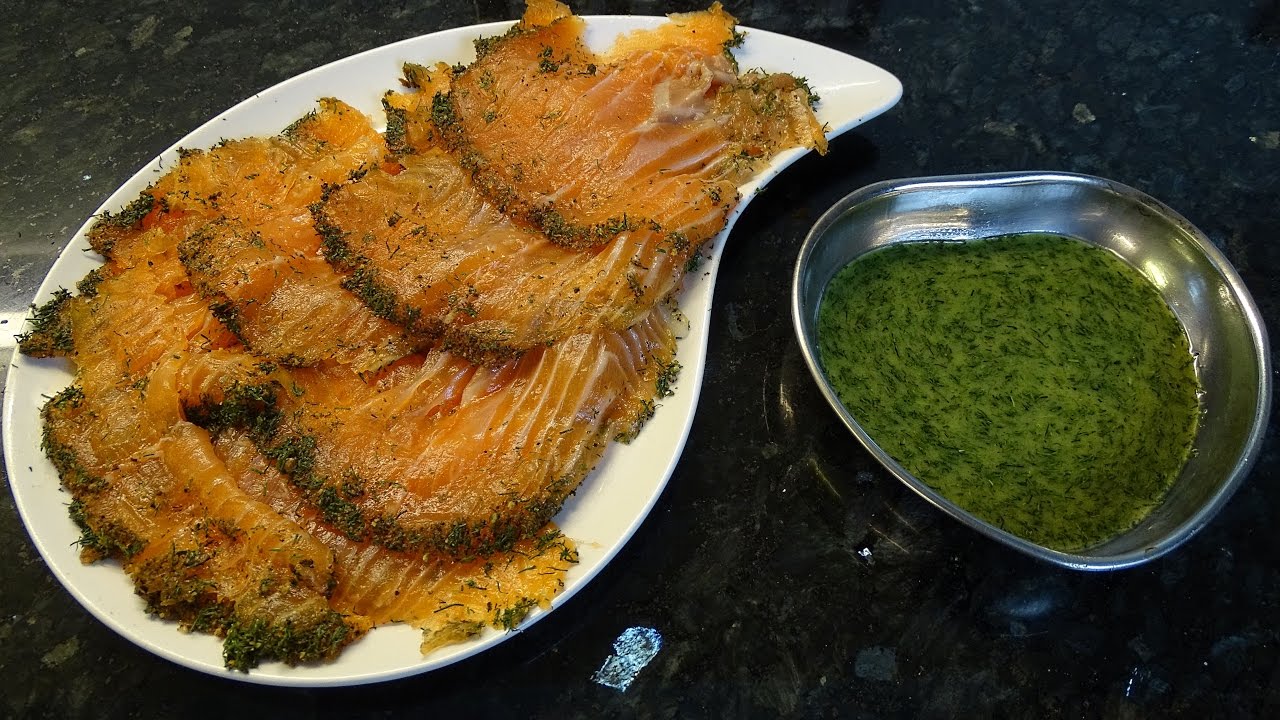 Graved Lachs / Gebeizter Lachs - Fisch filetieren, beizen und Senf-Dill Sauce machen - inkl. Rezept