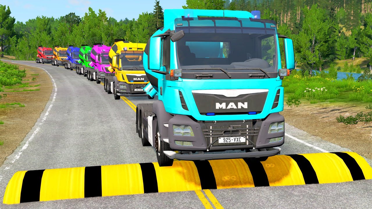 Toyota Cars vs Train | Truck Man Flatbed vs Train Beamng.drive.#011