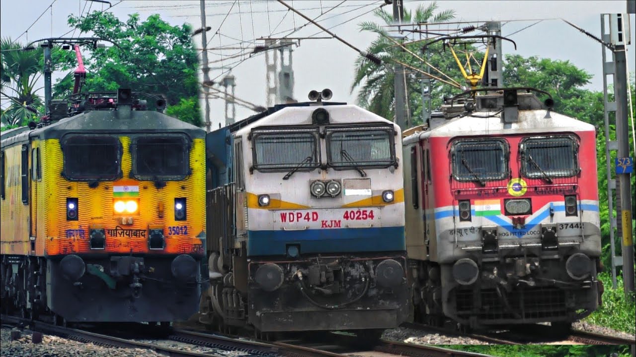 Dangerous Crossing at 130kmph by Tejas Rajdhani+Sanghamitra+Brahmaputra+Vasco Spl - Indian Railways