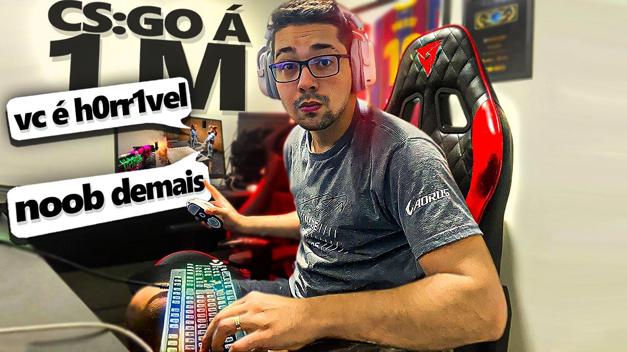 Joguei CSGO a 1 METRO do MONITOR e amassei na PARTIDA contra t&oacute;xico (fui reconhecido)
