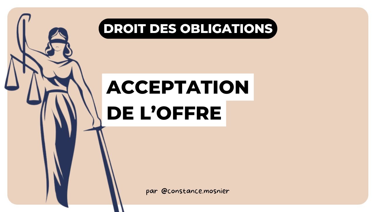 Acceptation de l’offre : Droit des obligations CRFPA & L2 droit