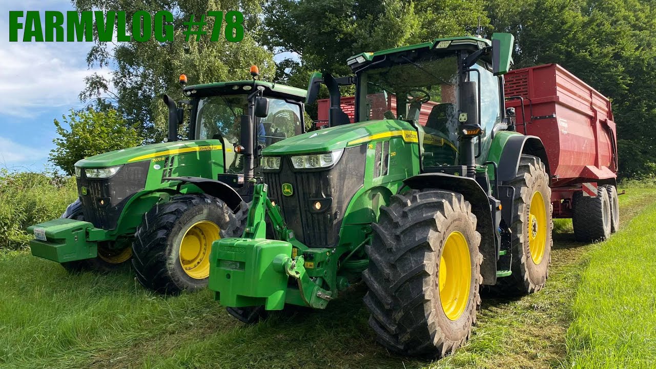 FARMVlog #78 - Odvážíme senáže s novým traktorem John Deere 7R 290