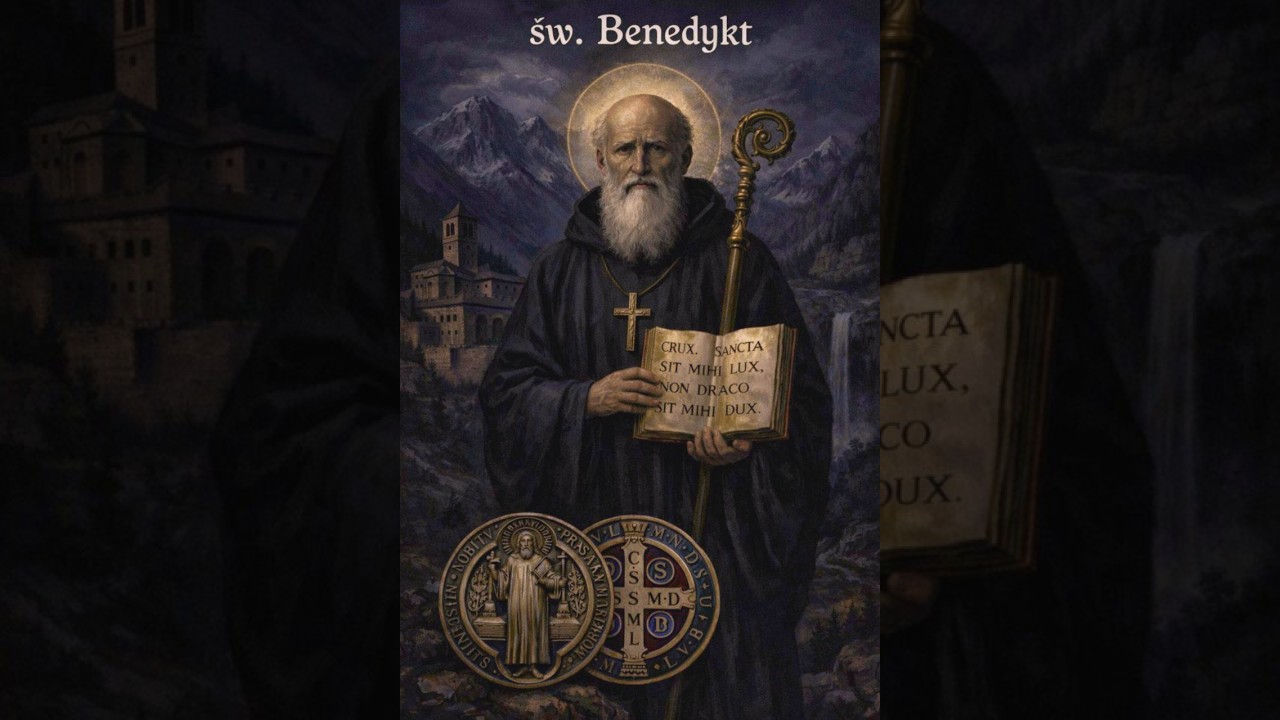 IHS - Św.Benedykt (Crux sancta sit mihi lux)
