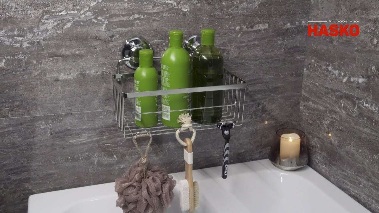 HASKO Deep Basket Organizer with Suction Cups and Hooks