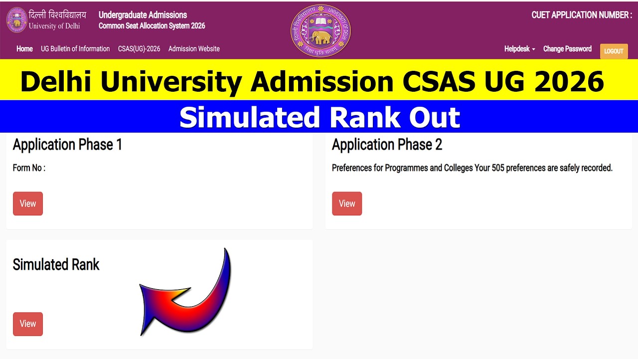 Delhi University CSAS UG 2026 Simulated Rank Out | How To Check Your Rank | Step By Step