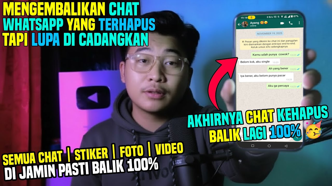 Begini Cara Mengembalikan Chat whatsapp yang terhapus permanen Tapi Belum dicadangkan