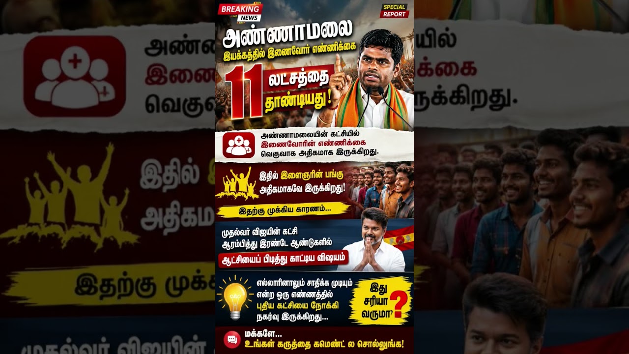 11 Lakh Members Already? 😳 Is Annamalai Becoming Tamil Nadu&rsquo;s Next Big Political Force?