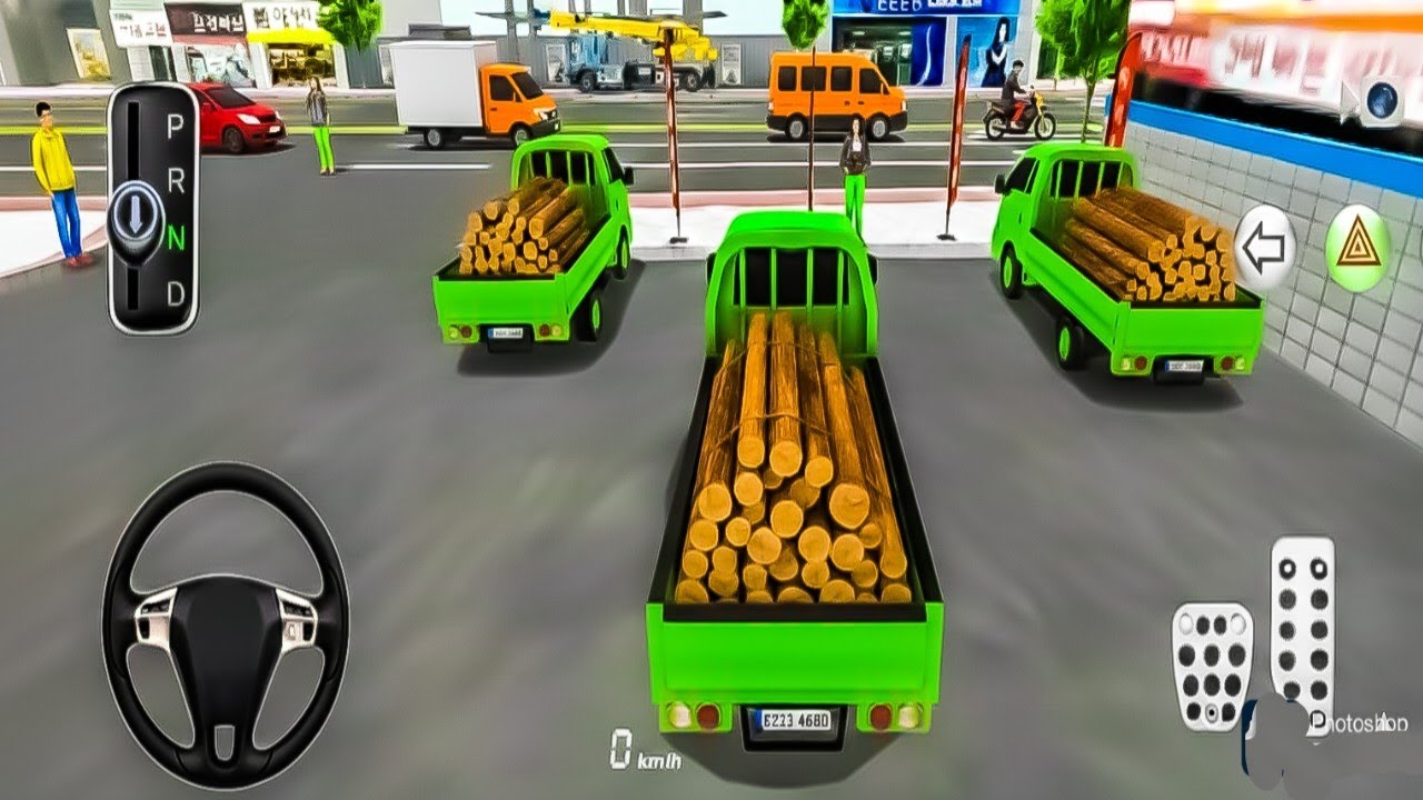 Ultimate Green Trucker Challenge: Delivering Logs Without a Scratch! Driving class game-3D #Car-3d