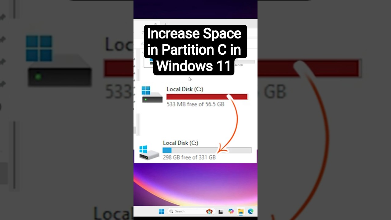 Перенос места на диске D на диск C в Windows 11 | Как увеличить место на разделе C