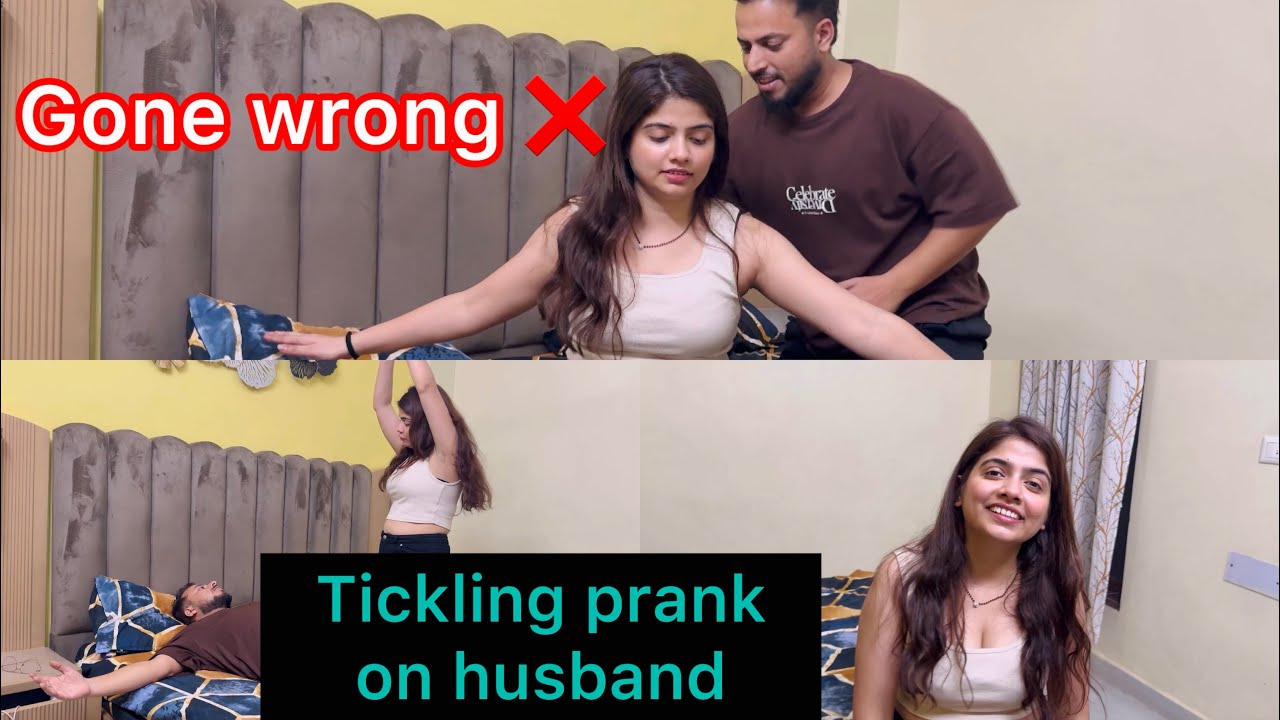 Tickling prank on husband | Prank gone wrong | Husband ne ulta wife pr prank kr dia | Prank on wife