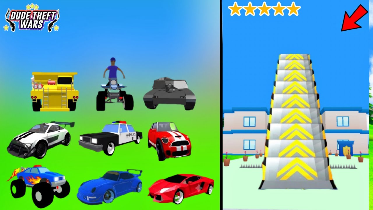 Can ALL Vehicles Survive the BIGGEST Mega Ramp in Dude Theft Wars?