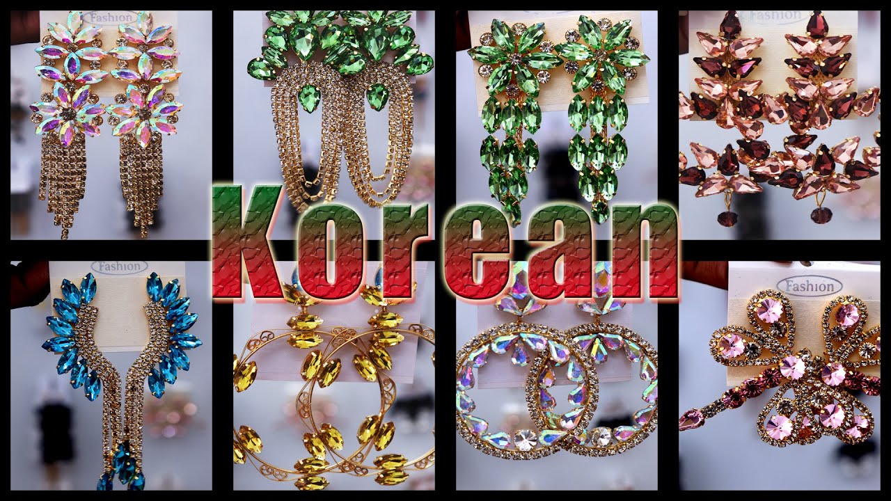 Korean Glass Stone Jewellery Manufacturer | Best Collection of Korean Jewellery | Korean Earrings