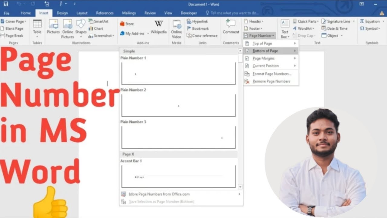 ms word me page number kaise dale| how to insert page number in word #msword #word