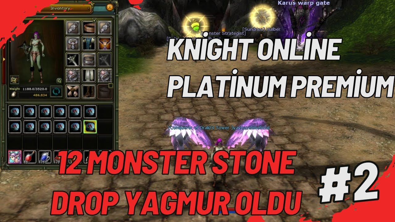 PLATİNUM PREMİUM 12 MS GİRDİK DROP YAGMUR OLDU-KNİGHT ONLİNE -  #knight #knightonline #knightfarm